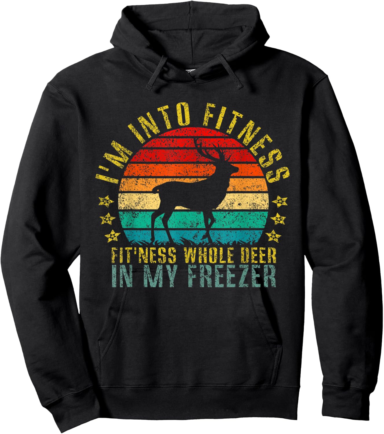 This I'm into Fitness... Fit'ness Whole Deer Funny Retro Hoodie - Hoodie | Black