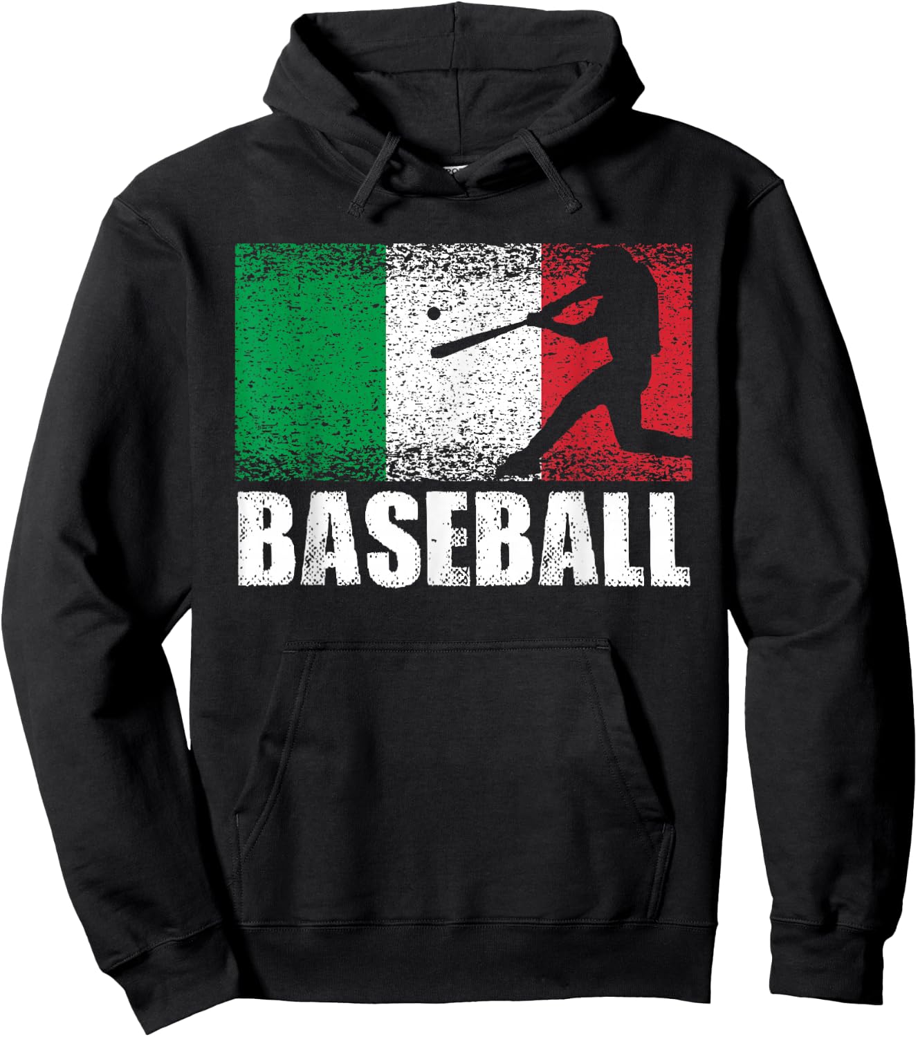 Baseball Sports, Italy Flag, Italian Baseball Hoodie - Hoodie | Black