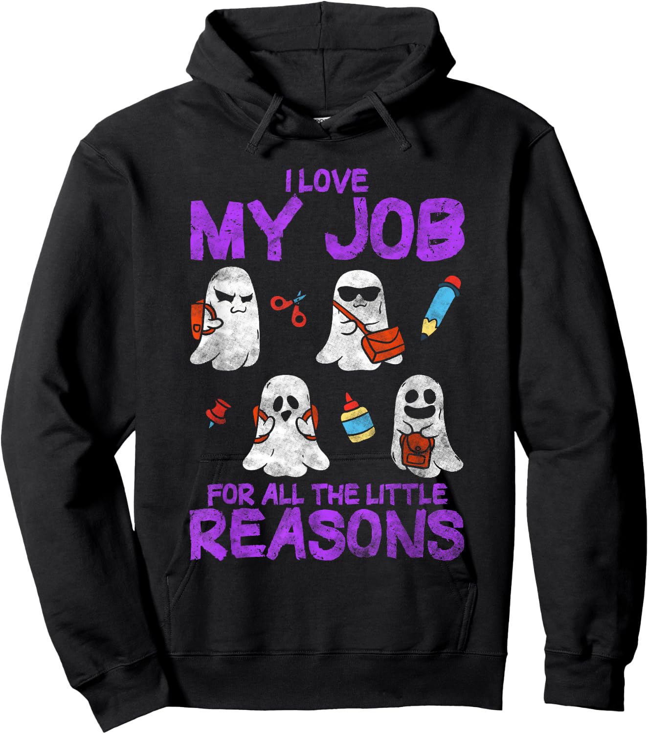 I Love My Job For All The Little Reasons - Teacher Hoodie - Hoodie | Black