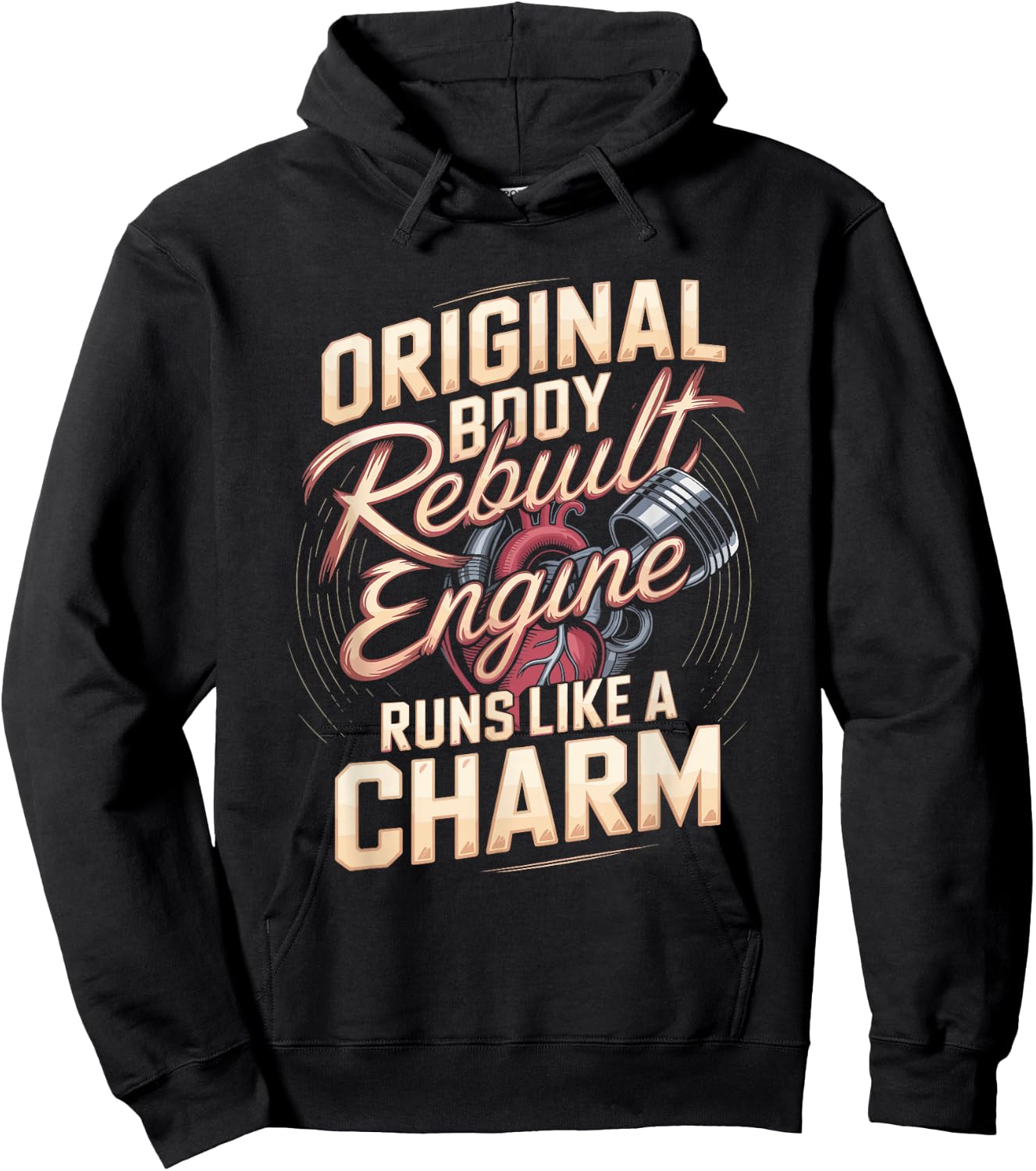 Heart Transplant Body Rebuilt Engine Runs Like A Charm Hoodie - Hoodie | Black