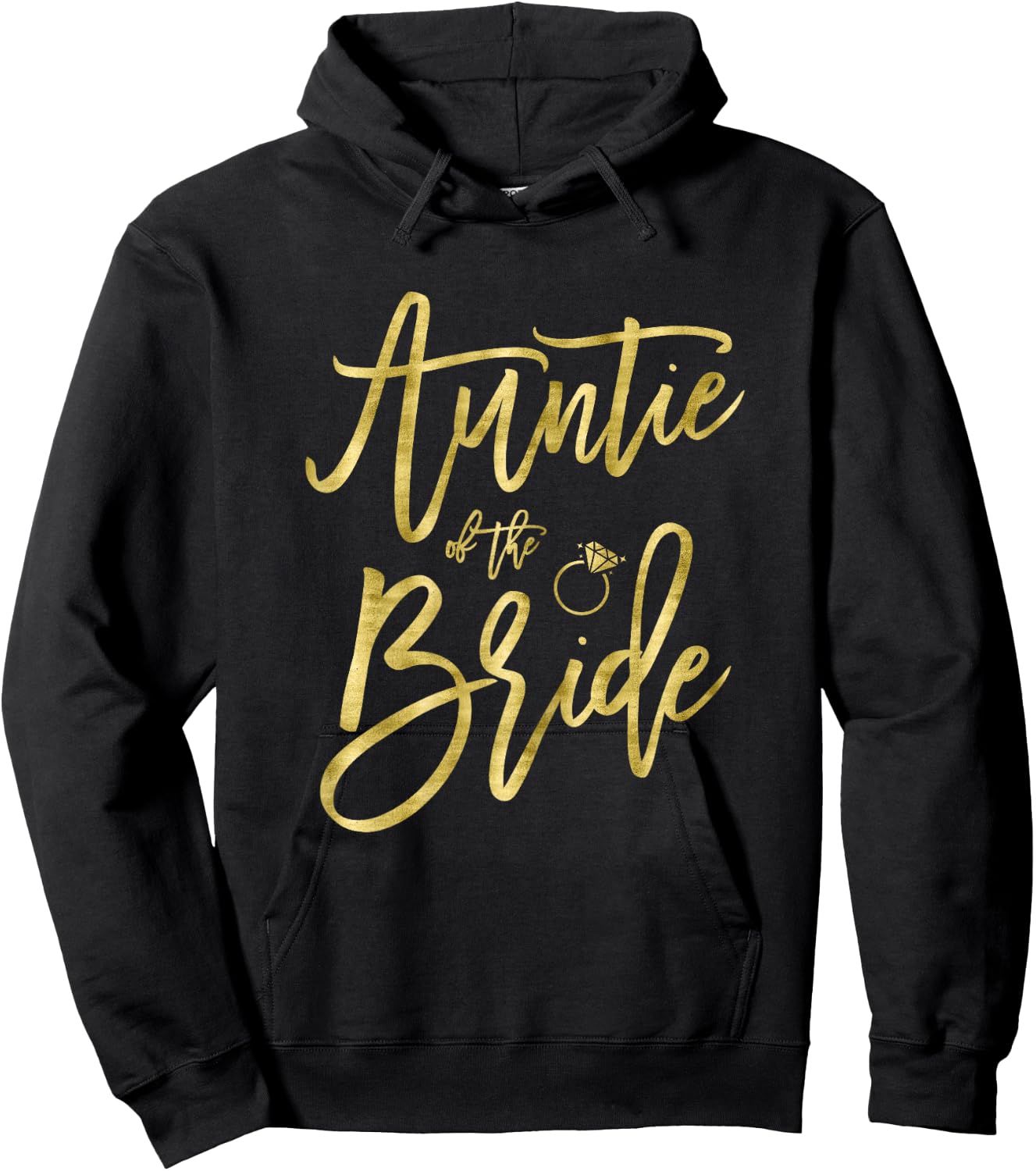 Auntie Of The Bride Shirt With Ring Graphics Dark Yellow Hoodie - Hoodie | Black