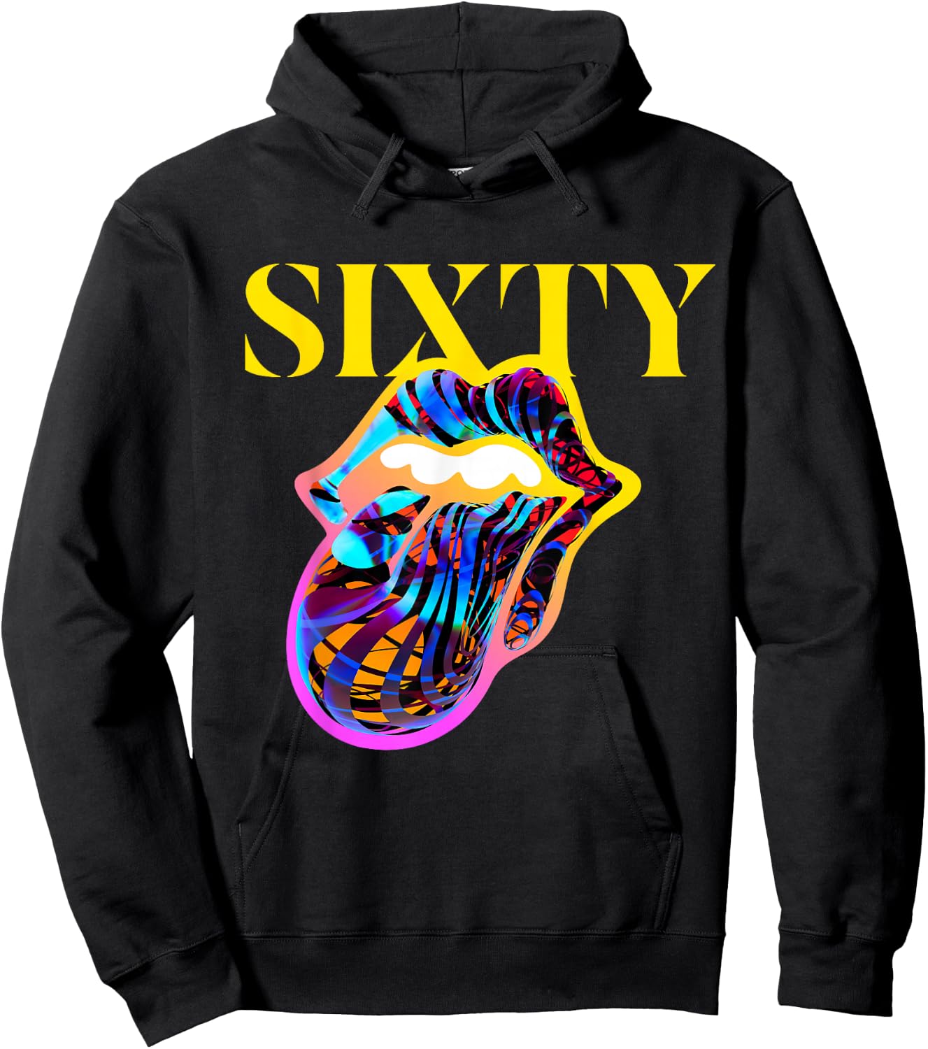 Official Rolling Stones Sixty Tongue Hoodie - Hoodie | Black