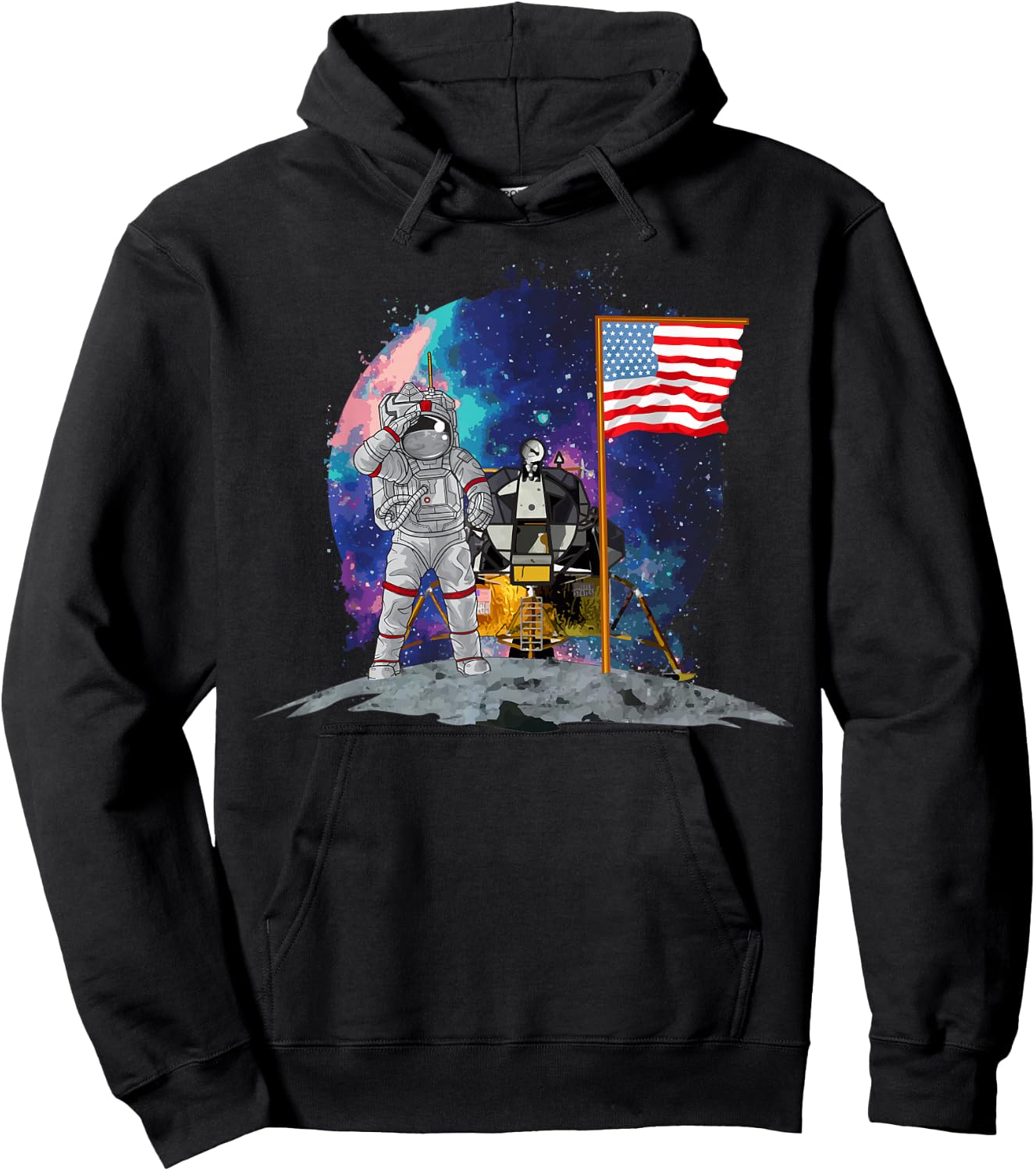 Moon Landing 50th Anniversary - US Astronaut on the Moon Hoodie - Hoodie | Black