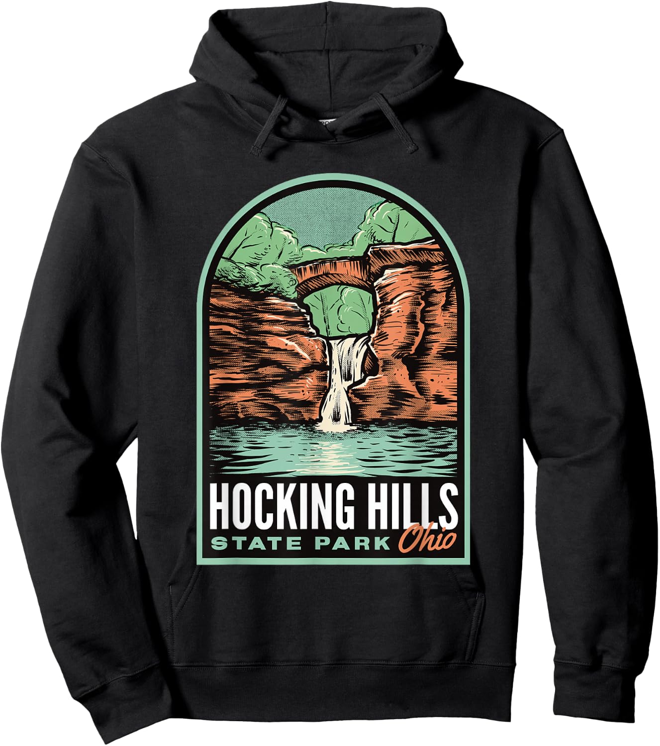 Hocking Hills State Park Ohio Vintage Hoodie - Hoodie | Black