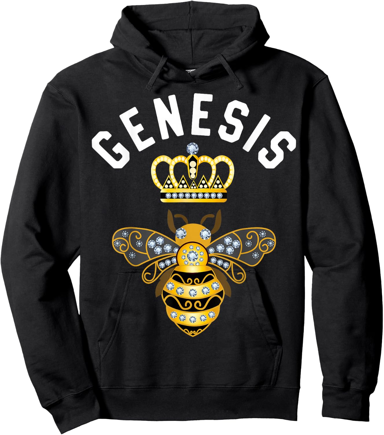 Genesis Name Genesis Birthday Gifts Queen Crown Bee Genesis Hoodie - Hoodie | Black