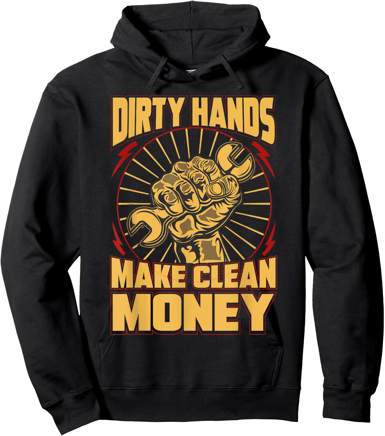 Mechanic Car Guy Dirty Hands Make Clean Money Hoodie - Hoodie | Black