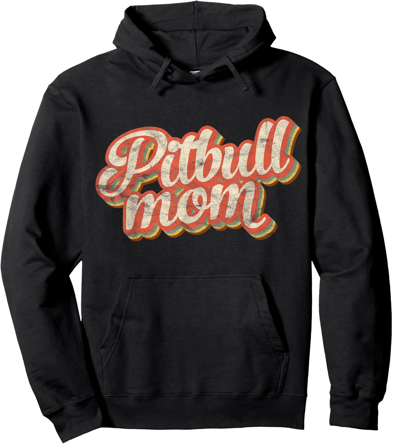 Vintage Pitbull Mom Gift Dog Lover Apparel Pet Pit bull Mama Men Women Girls Kids Hoodie - Hoodie | Black