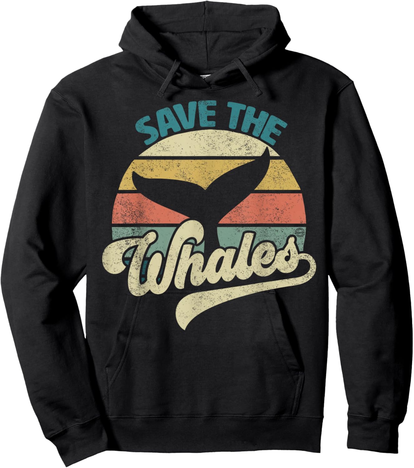 Save The Whales Retro Hoodie - Hoodie | Black