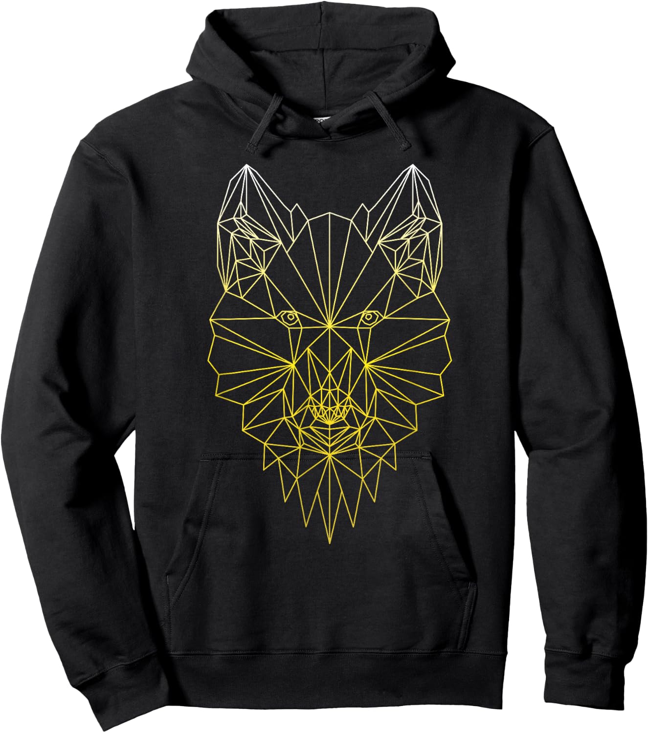 Wolf Geometric Abstract Gold Polygonal Apparel Item Hoodie - Hoodie | Black