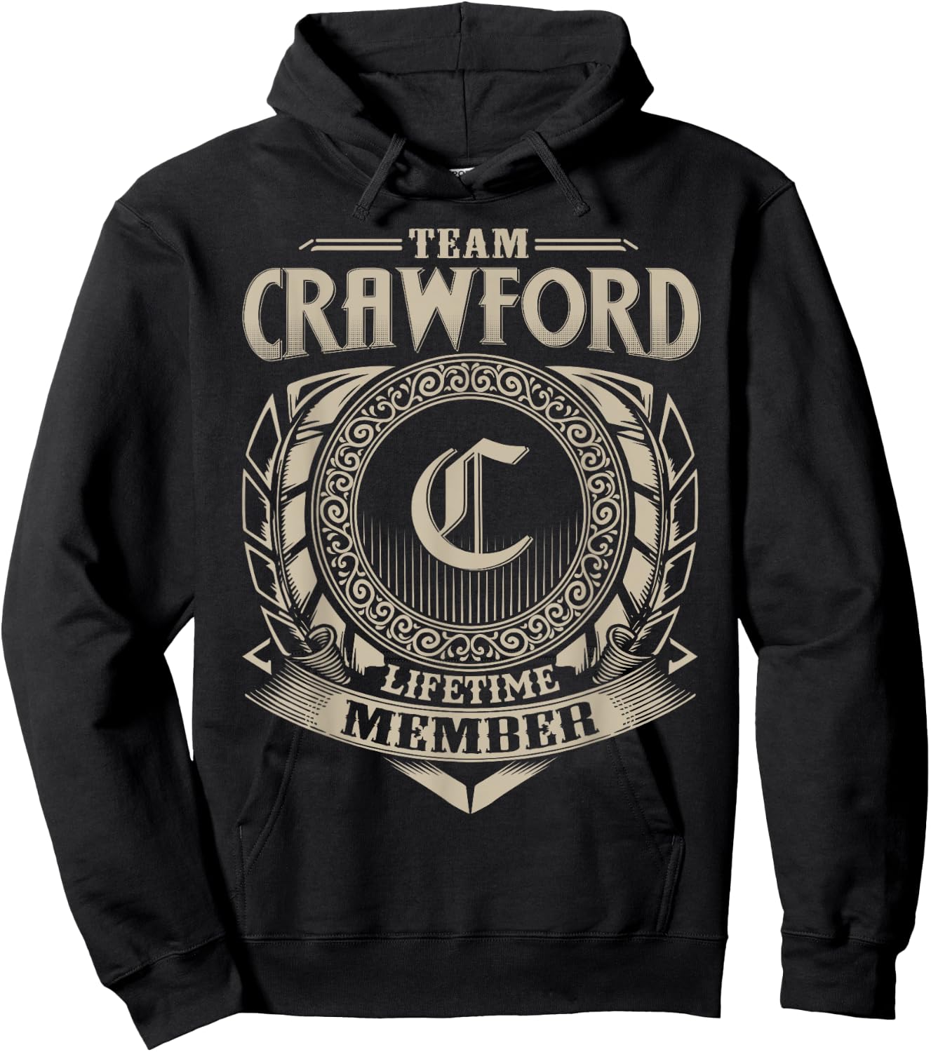Team CRAWFORD Lifetime Member Vintage CRAWFORD Family Hoodie - Hoodie | Black