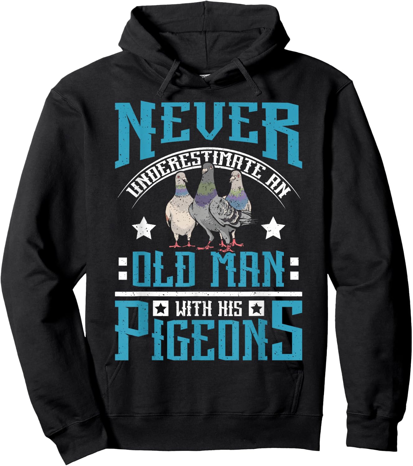 Never underestimate an old man with his pigeons Hoodie - Hoodie | Black
