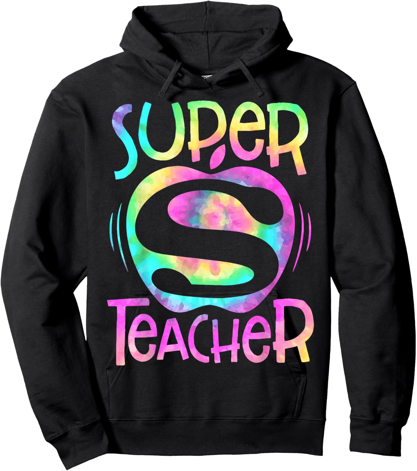 Super Teacher Back To School Apple Tie Dye Funny First Day Hoodie - Hoodie | Black