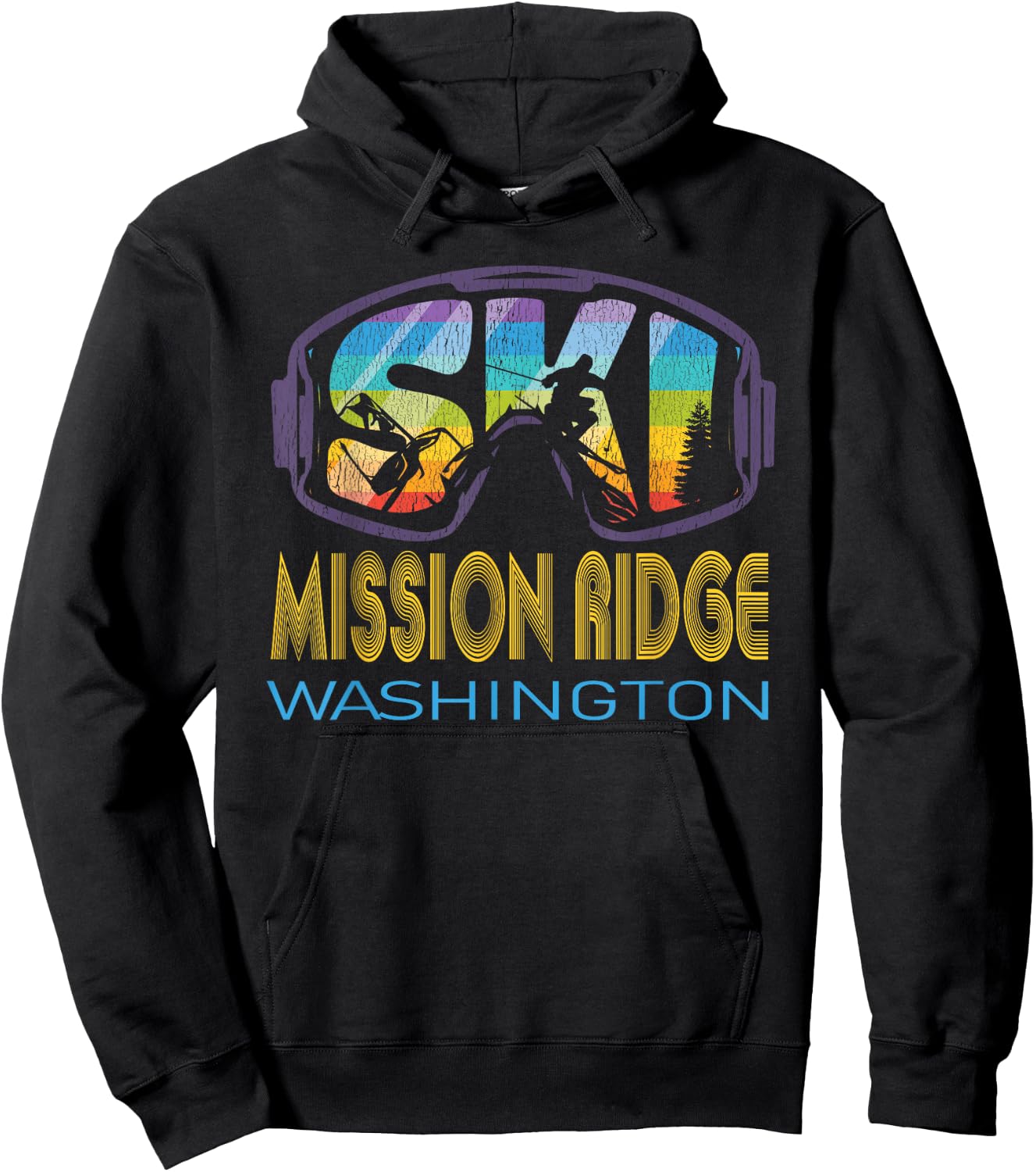 Ski Mission Ridge Washington Skiing Vacation Hoodie - Hoodie | Black