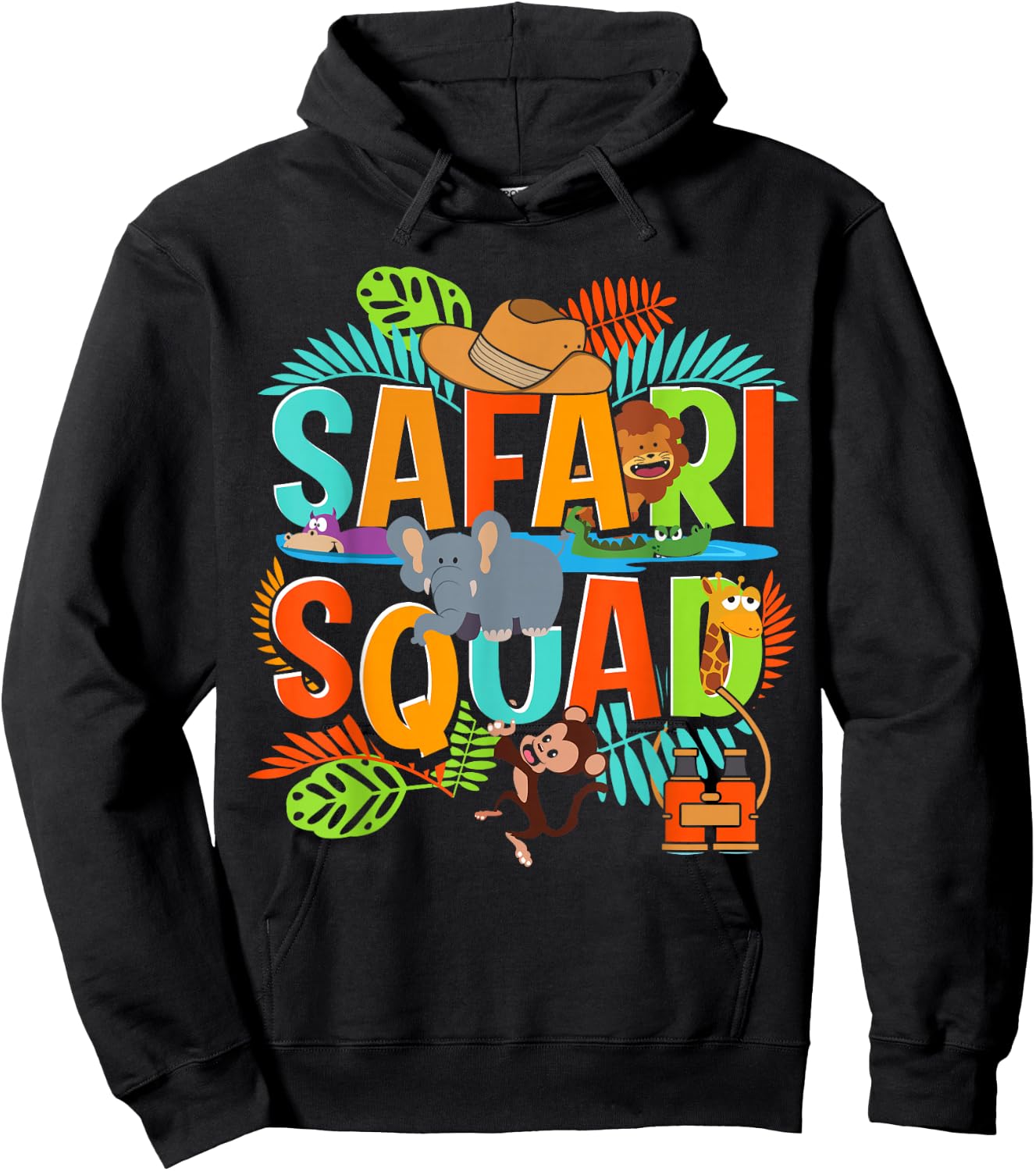 Safari Squad Zoo African Animals Hoodie - Hoodie | Black