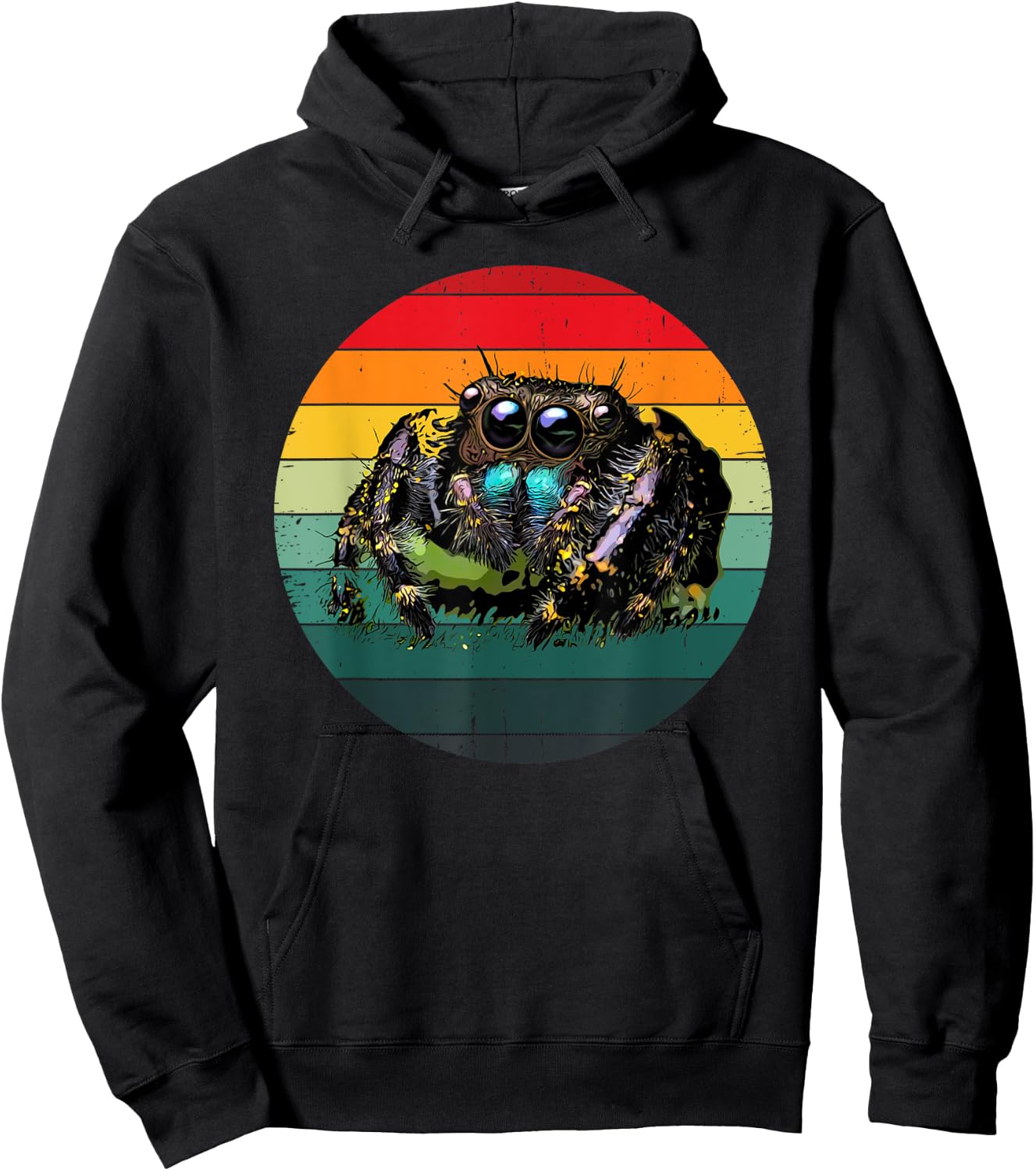 Pet Spider Mom or Dad Vintage Spooder Cute Jumping Spider Hoodie - Hoodie | Black