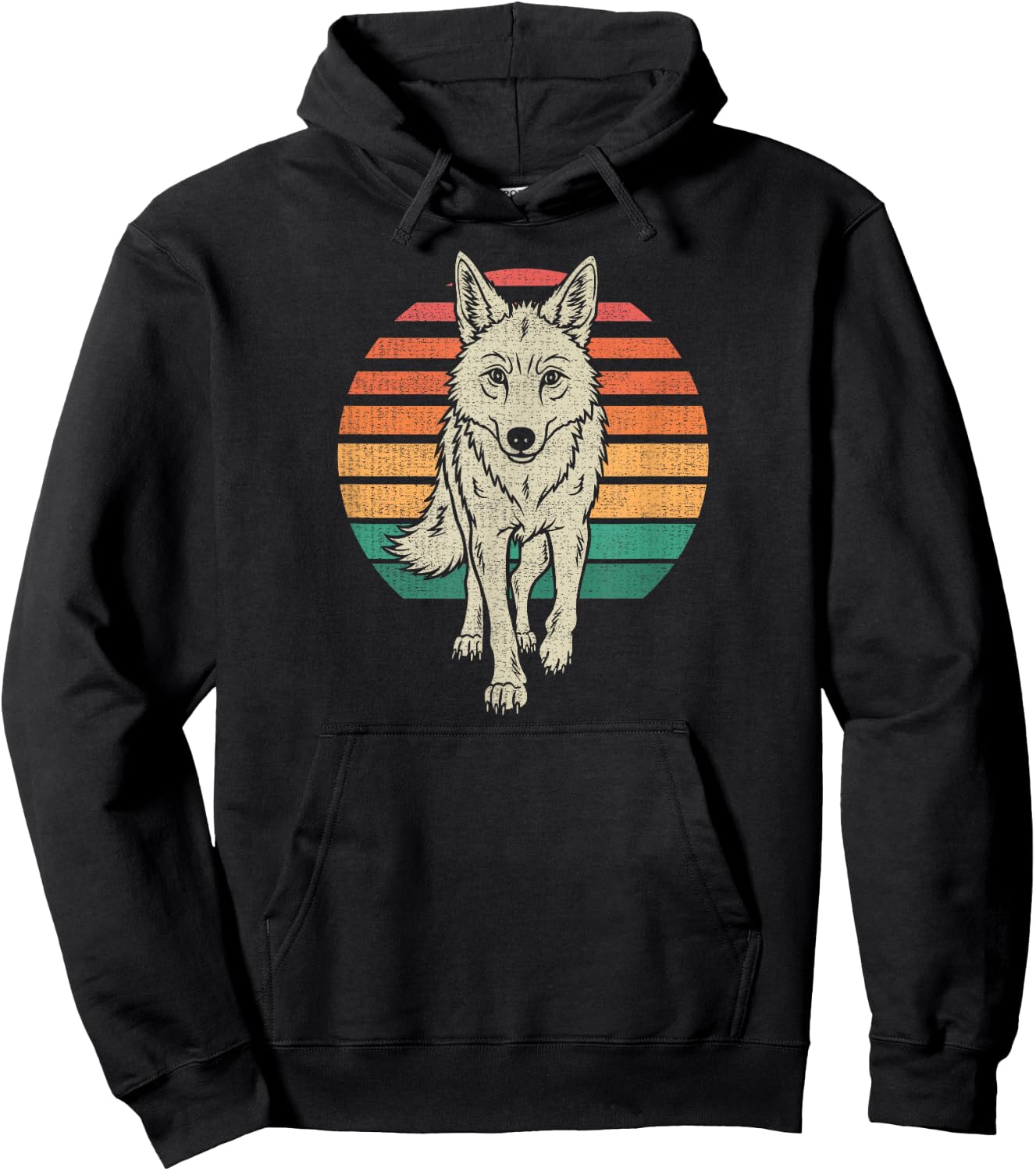 Coyote Lover Animal Retro 70s Hoodie - Hoodie | Black