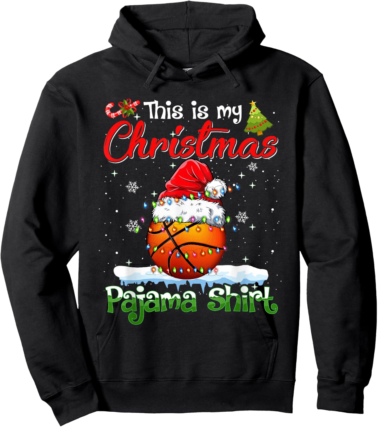 Funny Basketball Christmas Shirt Gift - -Adults, Kids - Black - Short Sleeve - Christmas Basketball Kids Hoodie - Hoodie | Black