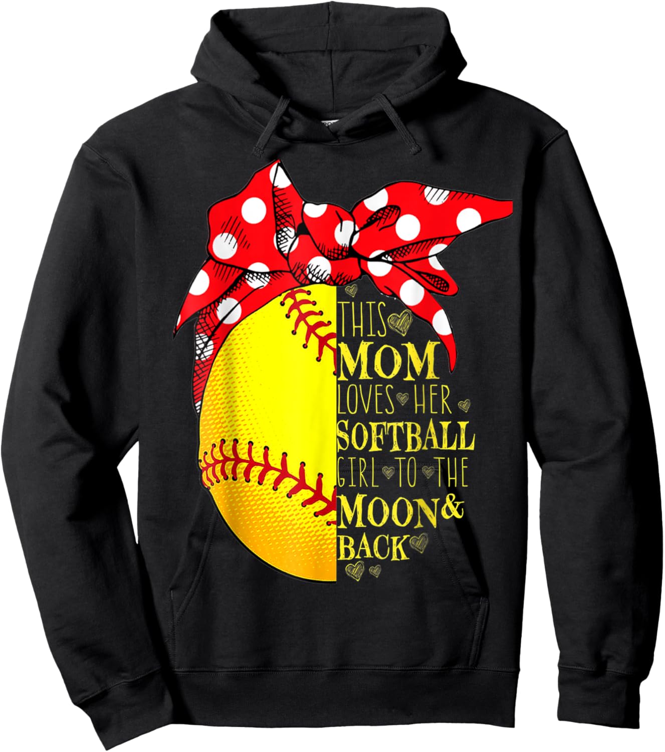 Funny Softball Gift Mom Women Pitcher Catcher Girls Lovers Hoodie - Hoodie | Black
