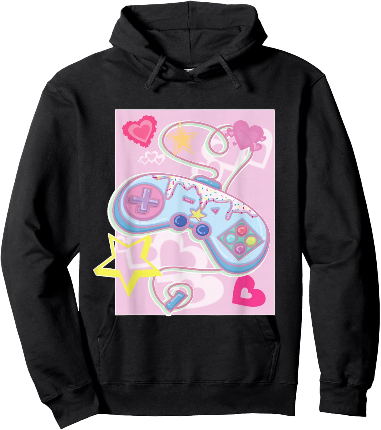 Kawaii Gamer Girl Game Controller Hoodie - Hoodie | Black