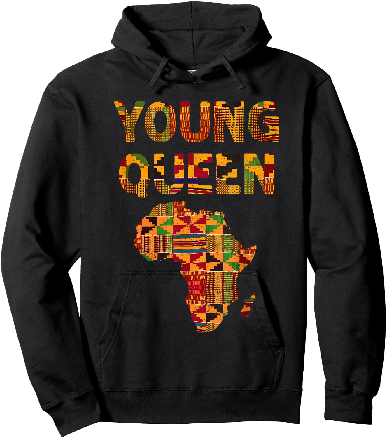Cool Kente Cloth Art Kids Girls African Print African Queen Hoodie - Hoodie | Black