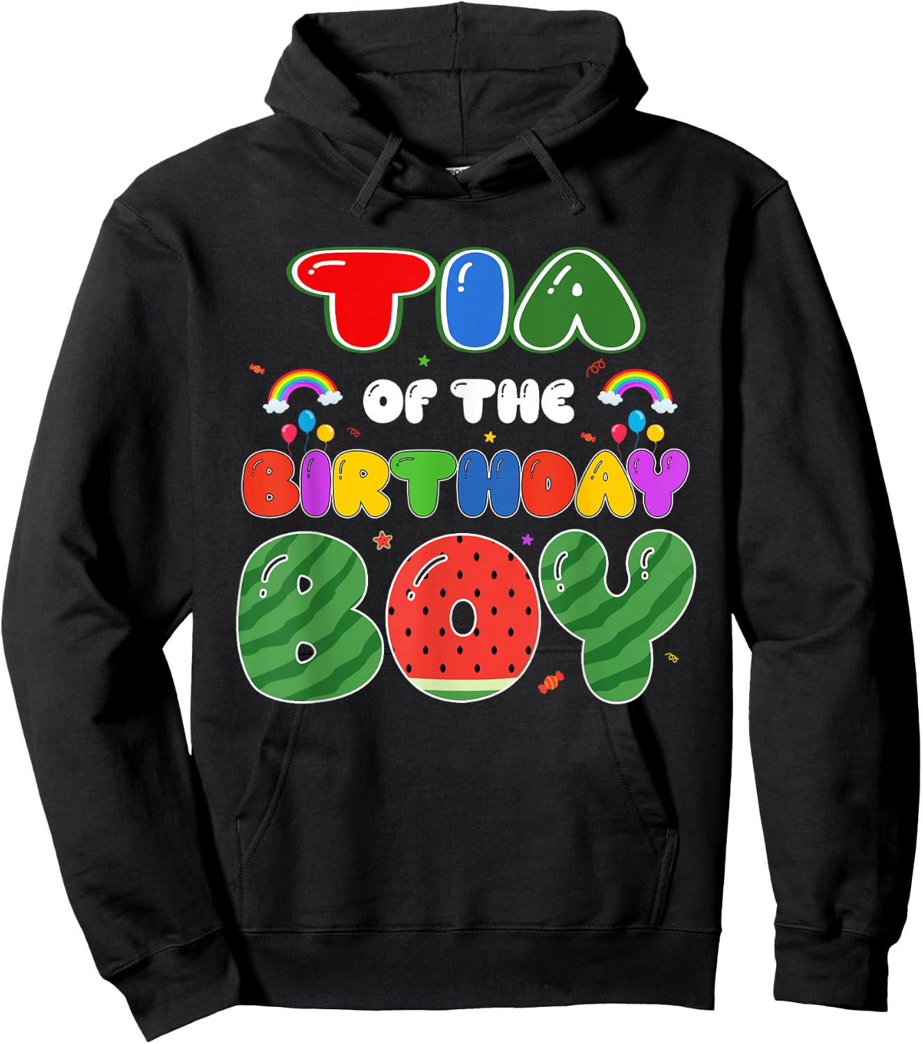 Tia of The Birthday Boy Melon Family Matching Funny Hoodie - Hoodie | Black