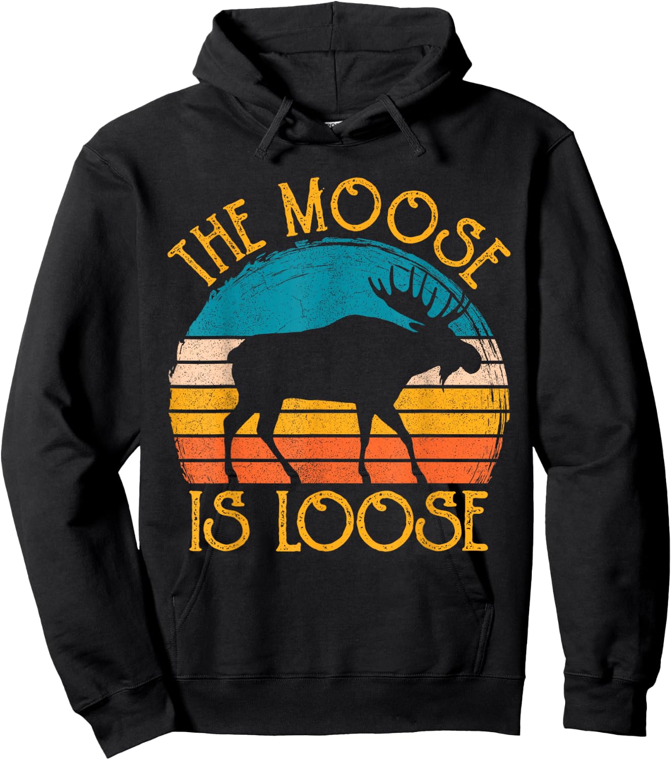 Funny Moose is Loose Animal Apparel, Cute Men Women Alaska Hoodie - Hoodie | Black