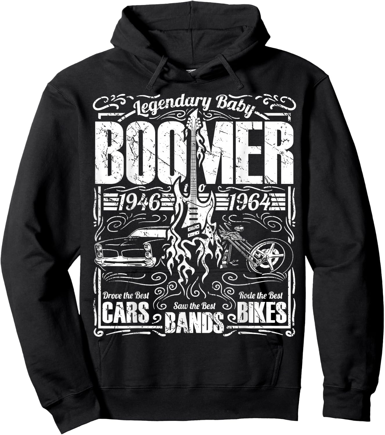 Cool Legendary Baby Boomer Birthday Design Born 1946 to 1964 Hoodie - Hoodie | Black