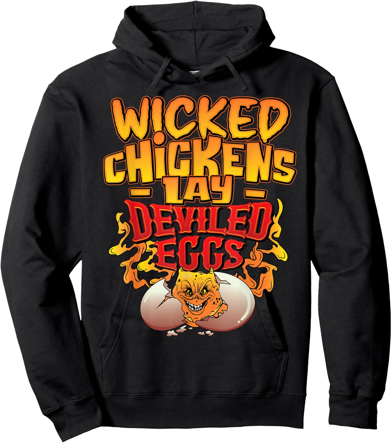 Wicked Chickens Lay Deviled Eggs Funny Chicken Lovers Hoodie - Hoodie | Black