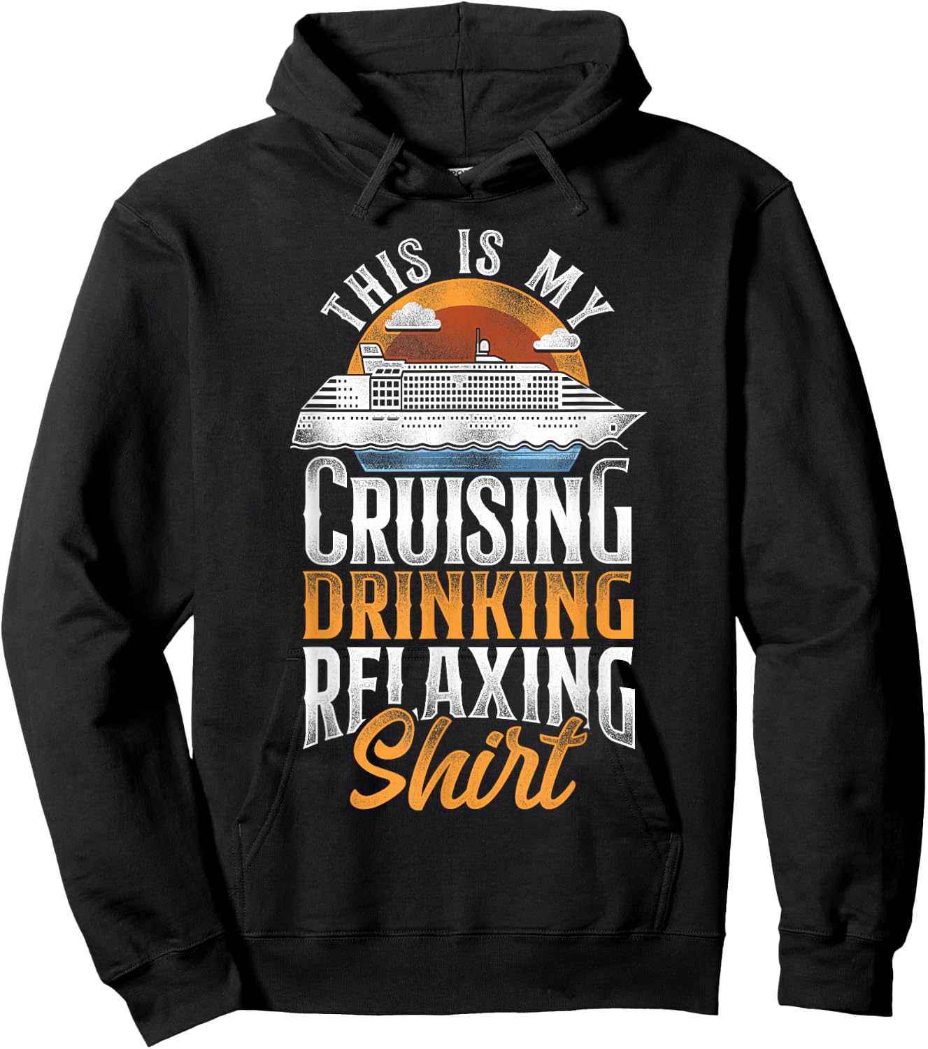 Cruise Ship Vacation Vintage This Is My Cruising Drinking Hoodie - Hoodie | Black