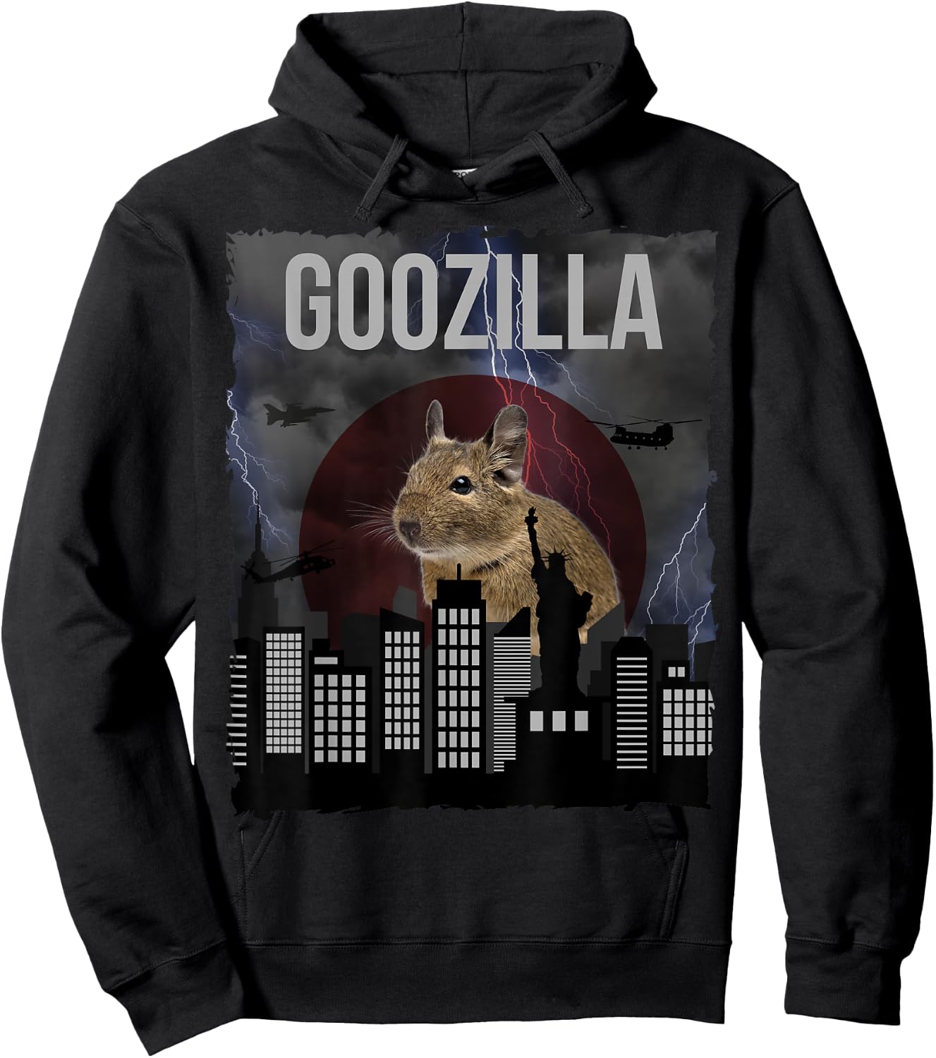 GOOZILLA | Funny Degu Saying | Octodon Degus Accessory Hoodie - Hoodie | Black