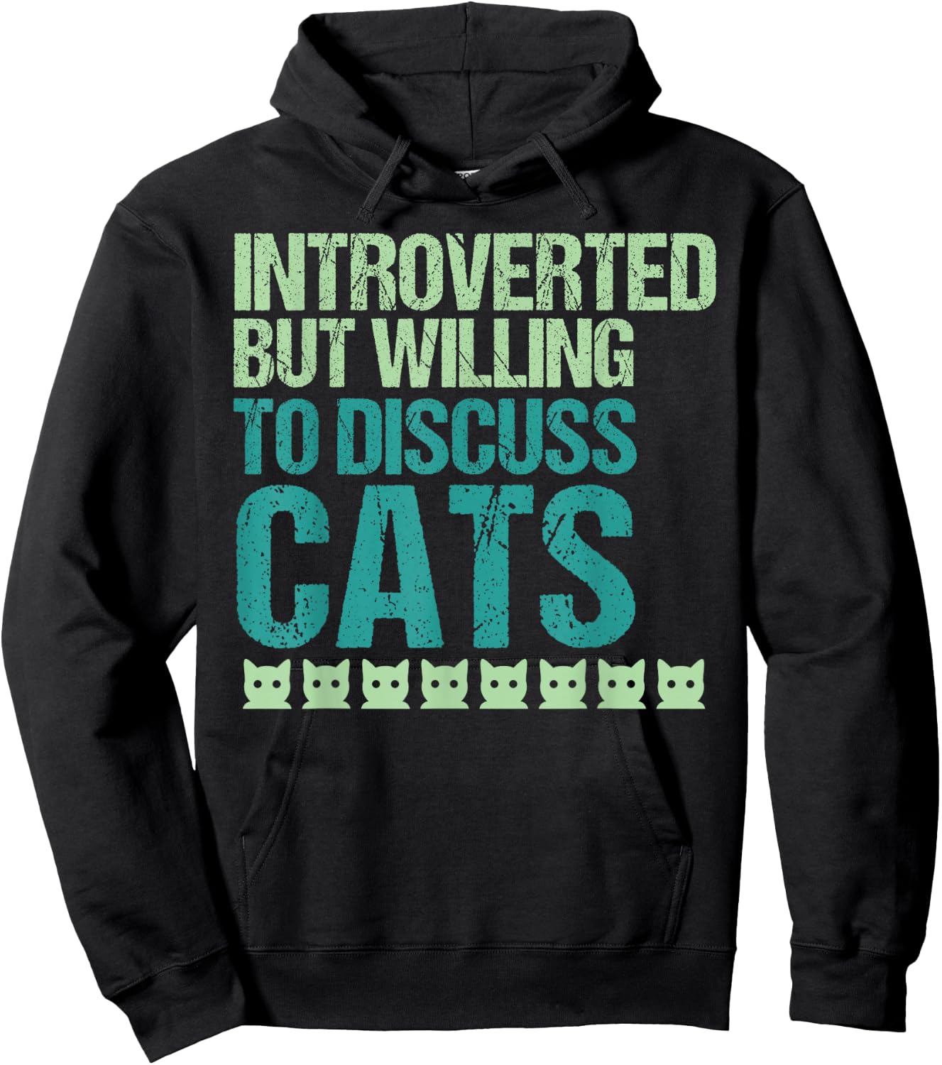 Introverted But Willing To Discuss Cats Introvert Cat Lover Hoodie - Hoodie | Black