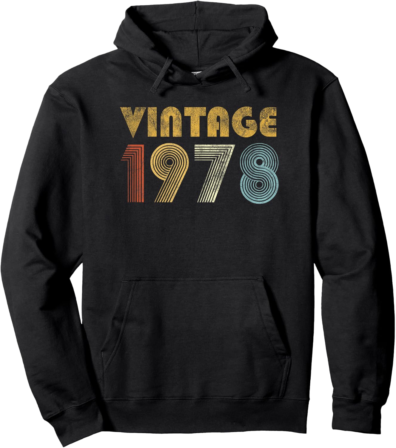 Vintage 1978 70s Retro 47th Birthday Gift Men Women Hoodie - Hoodie | Black