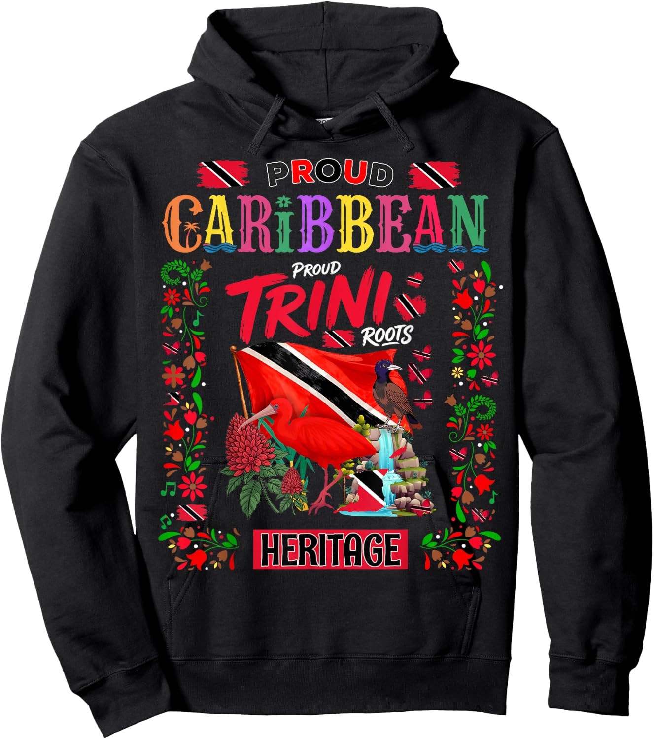 Trinidad Flag Outfit Idea Trinidad & Tobago Themed Hoodie - Hoodie | Black