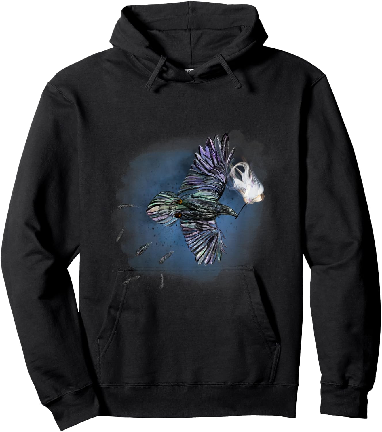 Rainbow Crow Carrying the Gift of Fire (Watercolor) Hoodie - Hoodie | Black