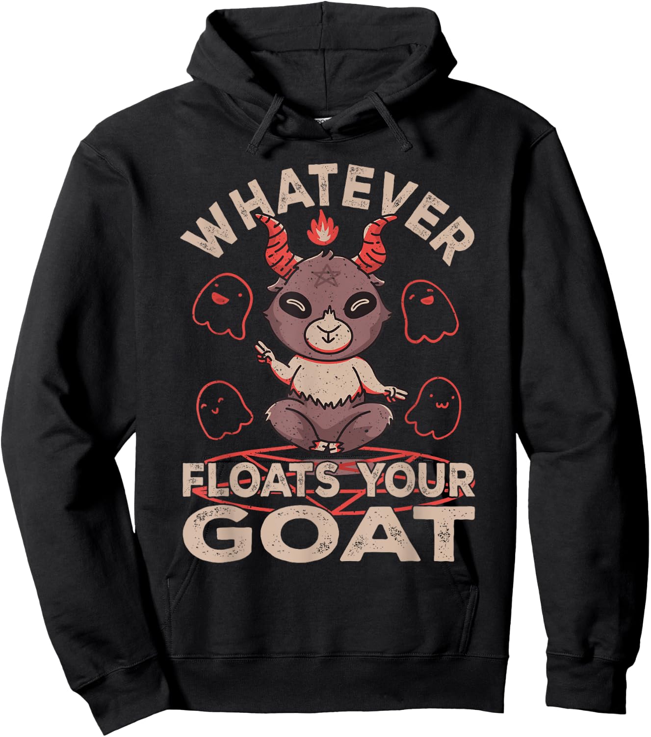 Whatever Floats Your Goat Baphomet For Goat Whisperer Goat Hoodie - Hoodie | Black