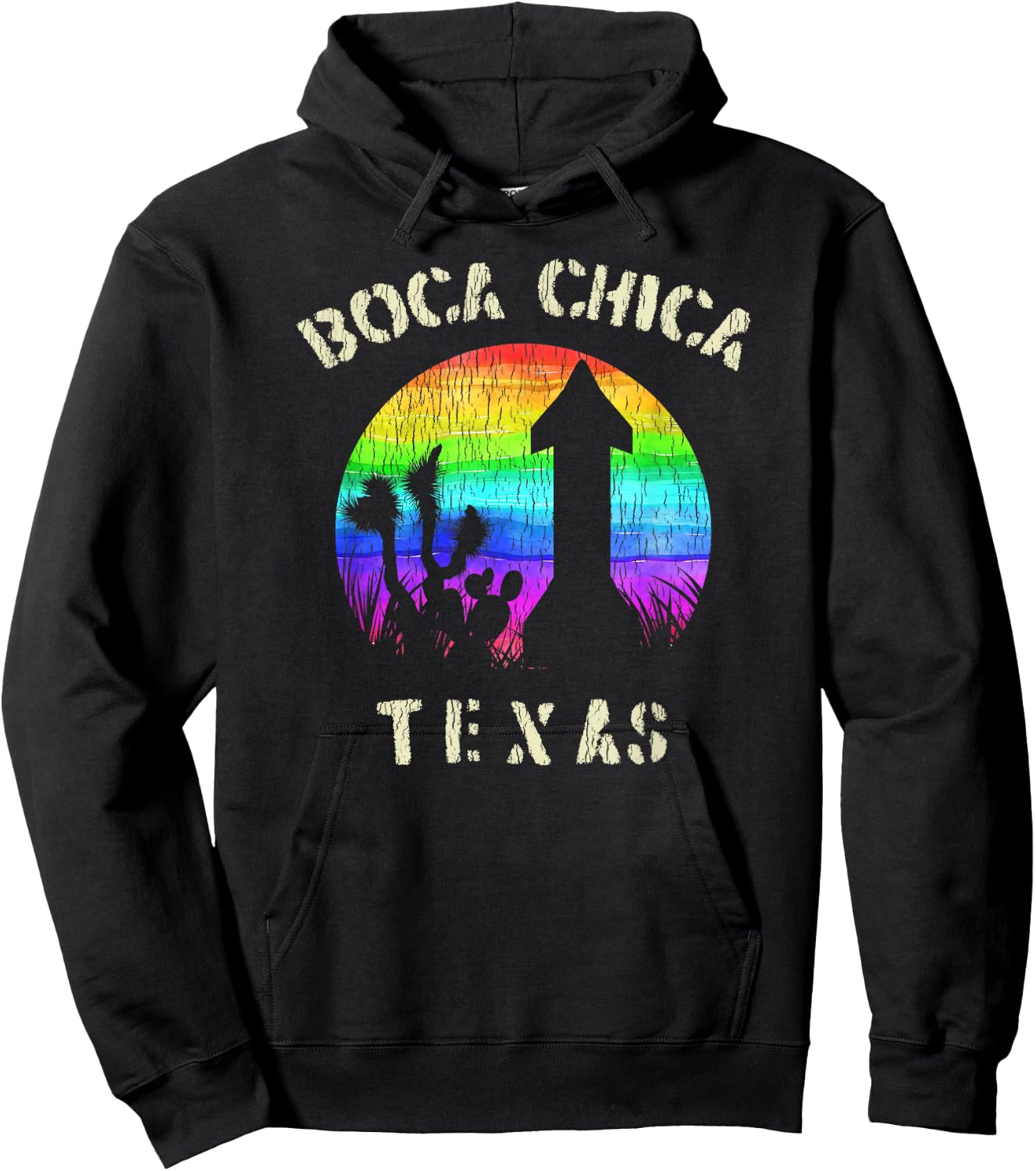 Boca Chica Texas Starship Cool Retro Hoodie - Hoodie | Black
