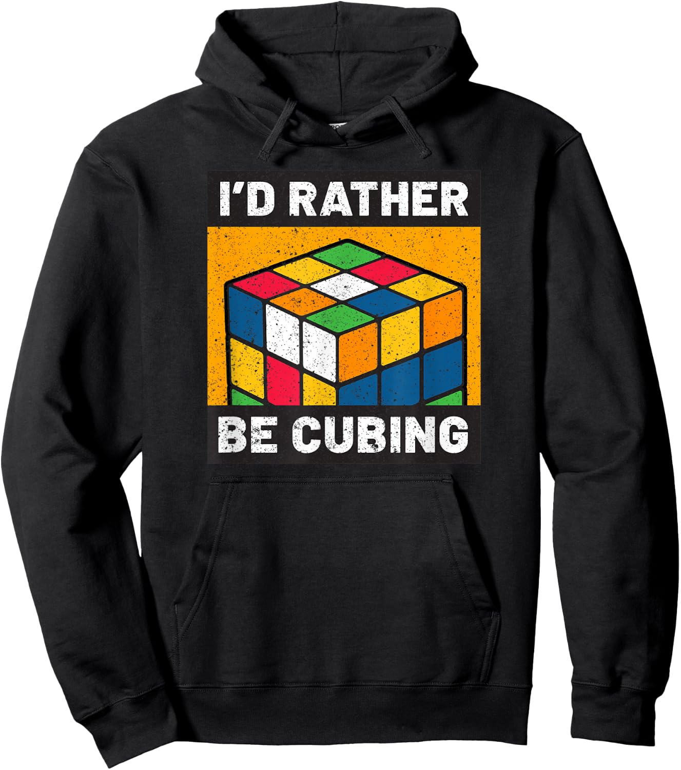Competitive Puzzle Cube I'd Rather Be Cubing Speed Cubing Hoodie - Hoodie | Black