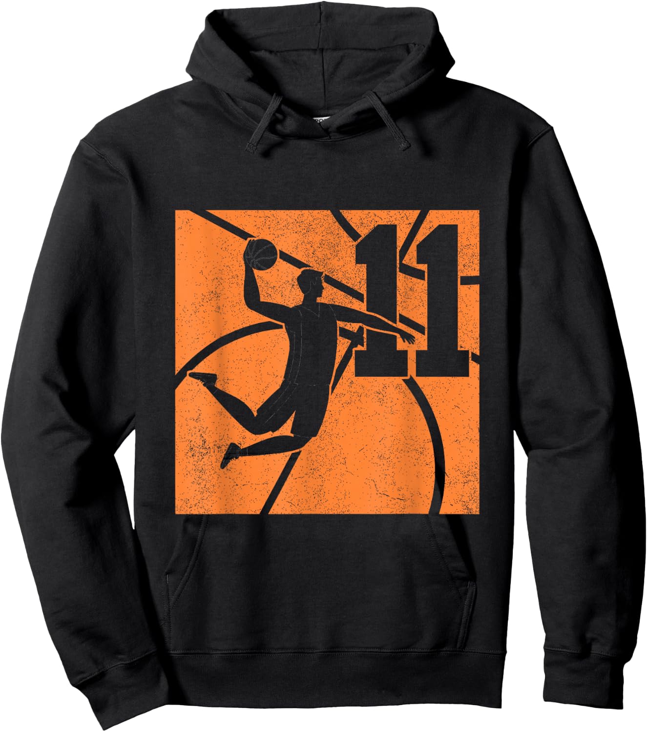 11 Year Old Basketball Dunk 11th Birthday Party Themed Boys Hoodie - Hoodie | Black