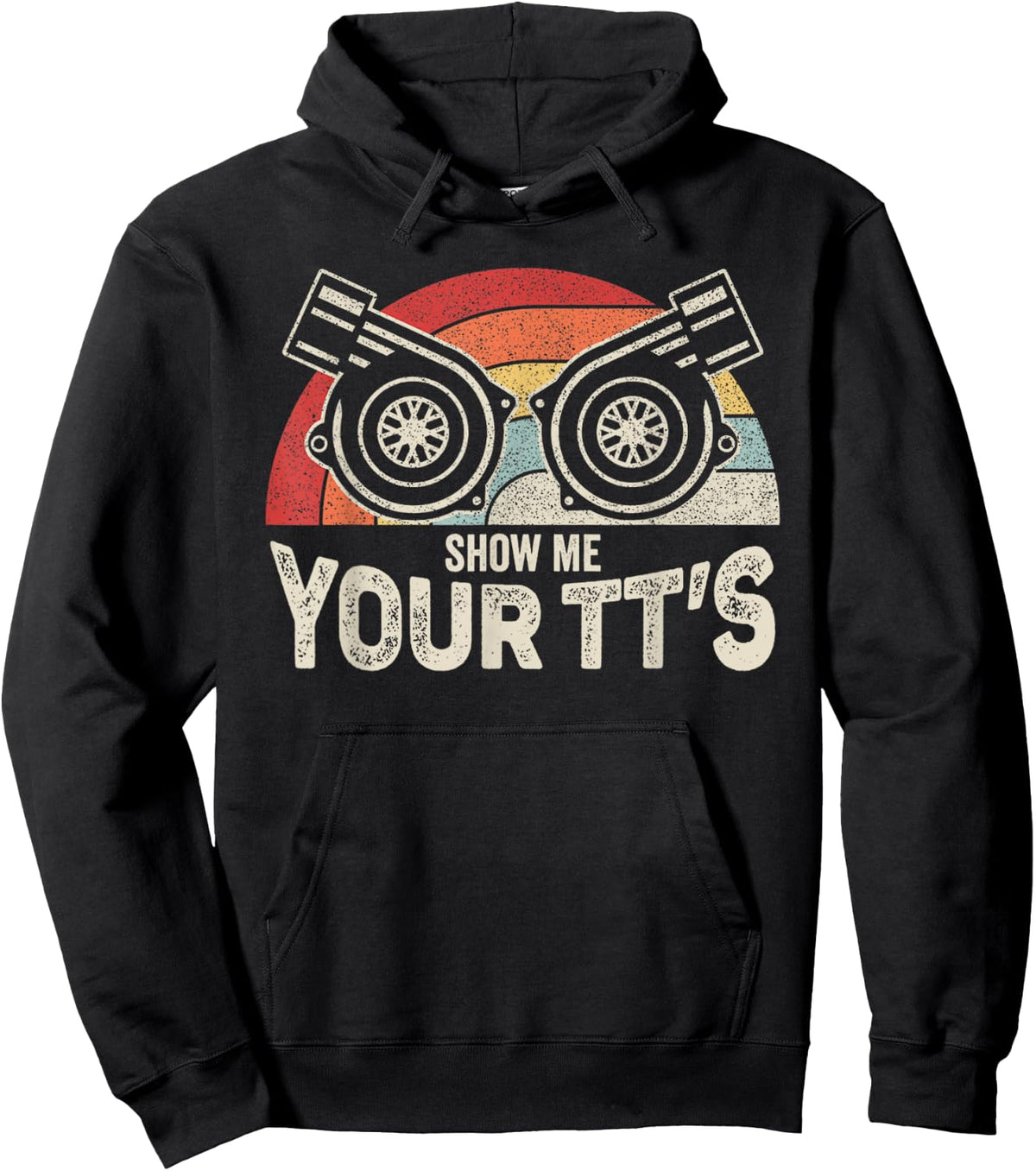 Retro Vintage Show Me Your TT's Twin Turbo Car Racing Hoodie - Hoodie | Black