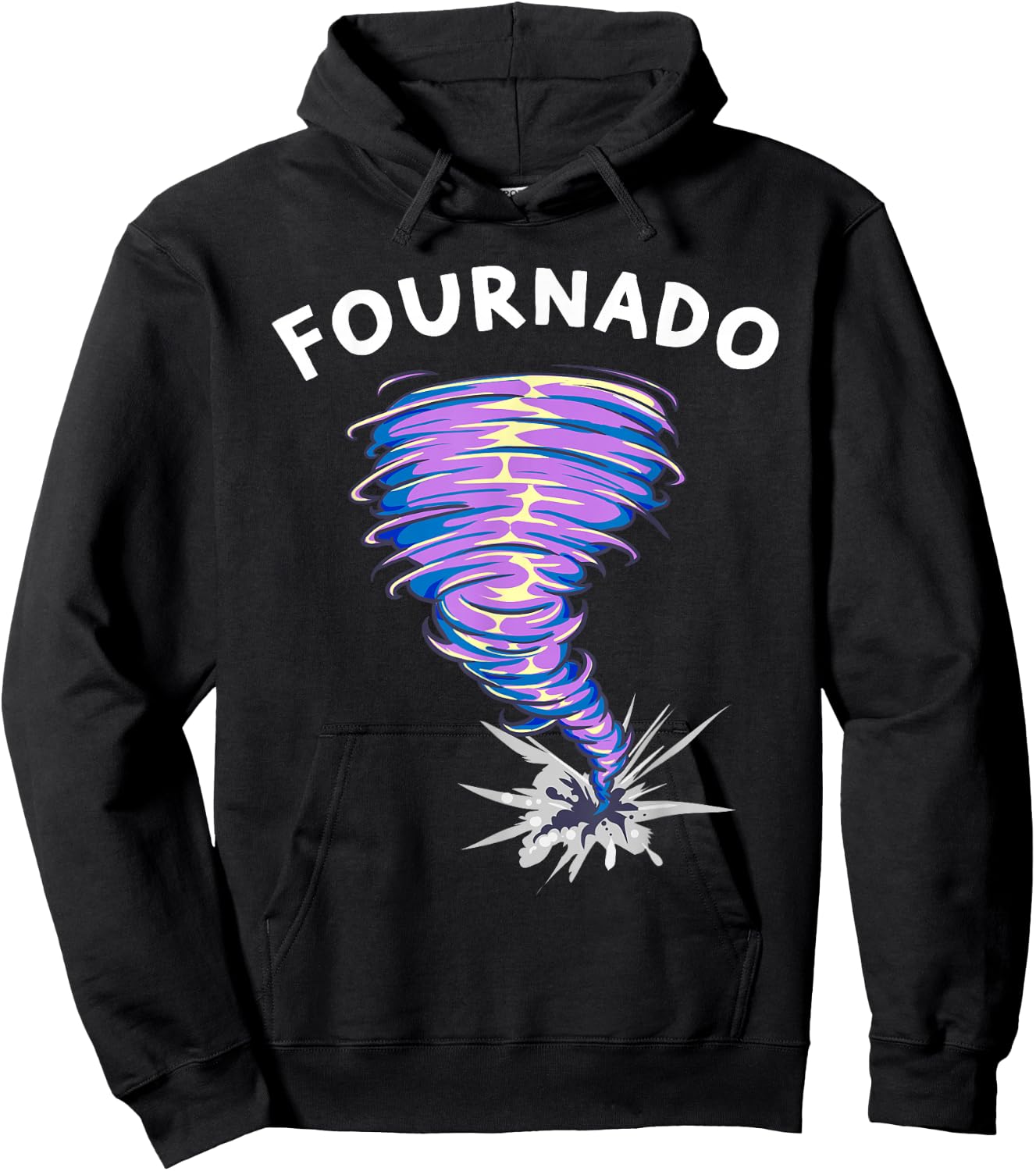 Fournado 4th Birthday 4 Year Old Tornado Birthday Hoodie - Hoodie | Black