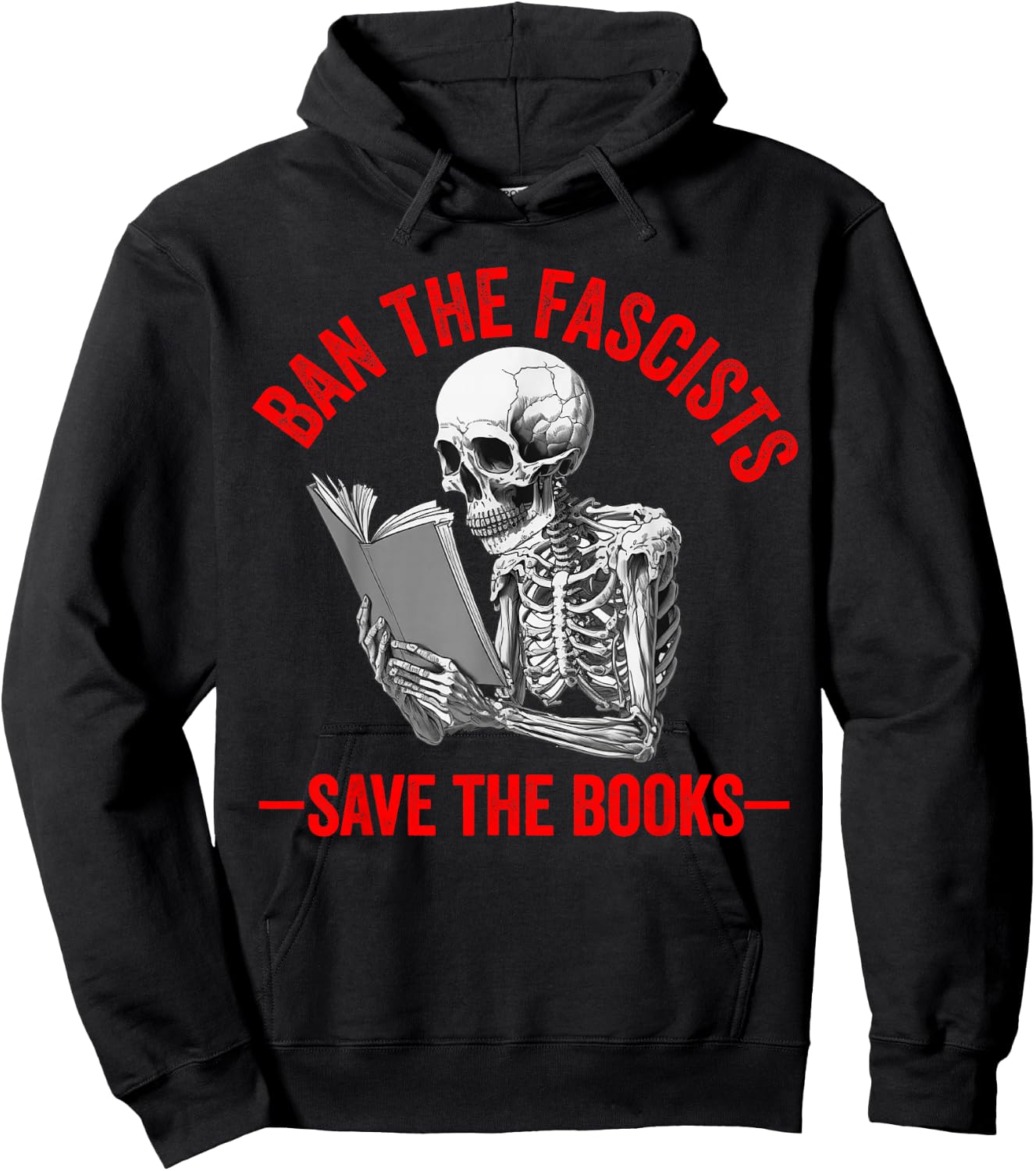Ban The Fascists Save The Books Funny Book Lover Worm Nerd Small Hoodie - Hoodie | Black