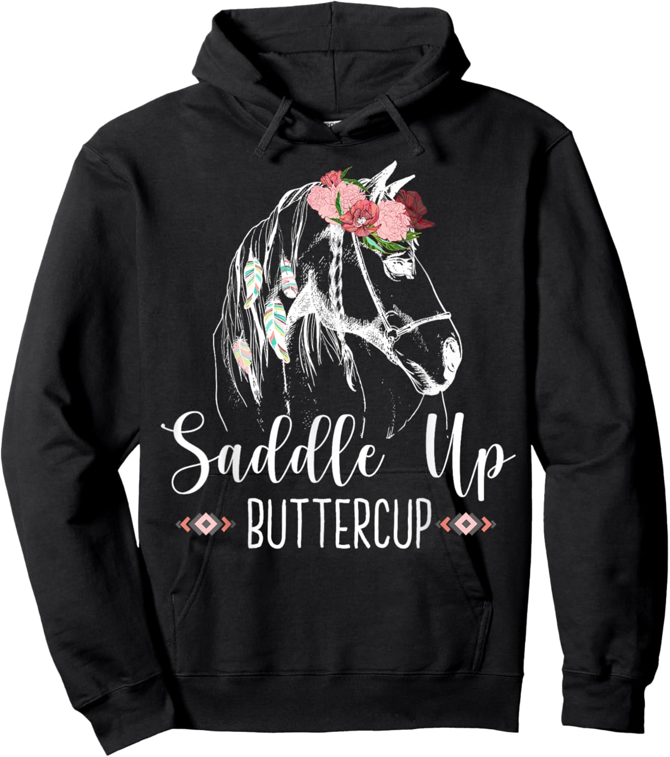Saddle Up Buttercup Horse Riding Gift - Rodeo Cowgirl Hoodie - Hoodie | Black