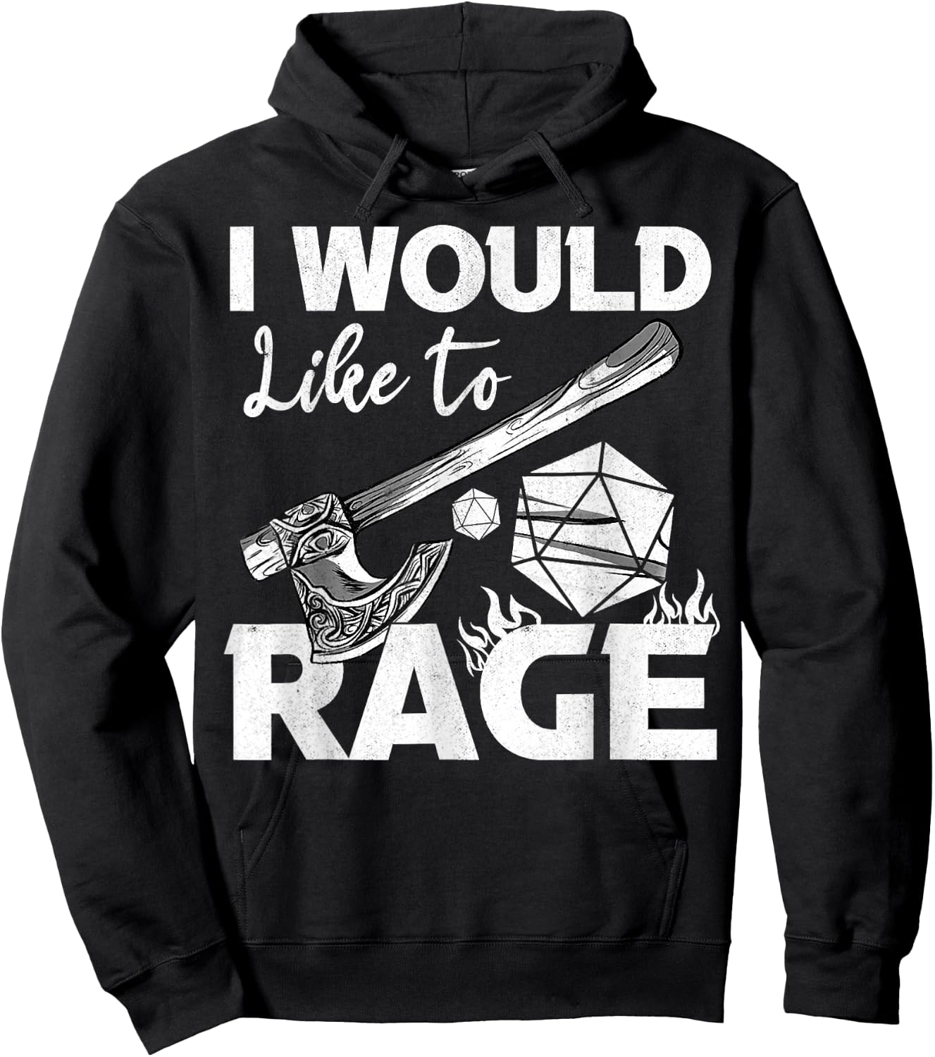 I Would Like To Rage Tabletop B.arbarian Role Play Black -Adults Classic Fit Cotton Blend Short Sleeve Hoodie - Hoodie | Black