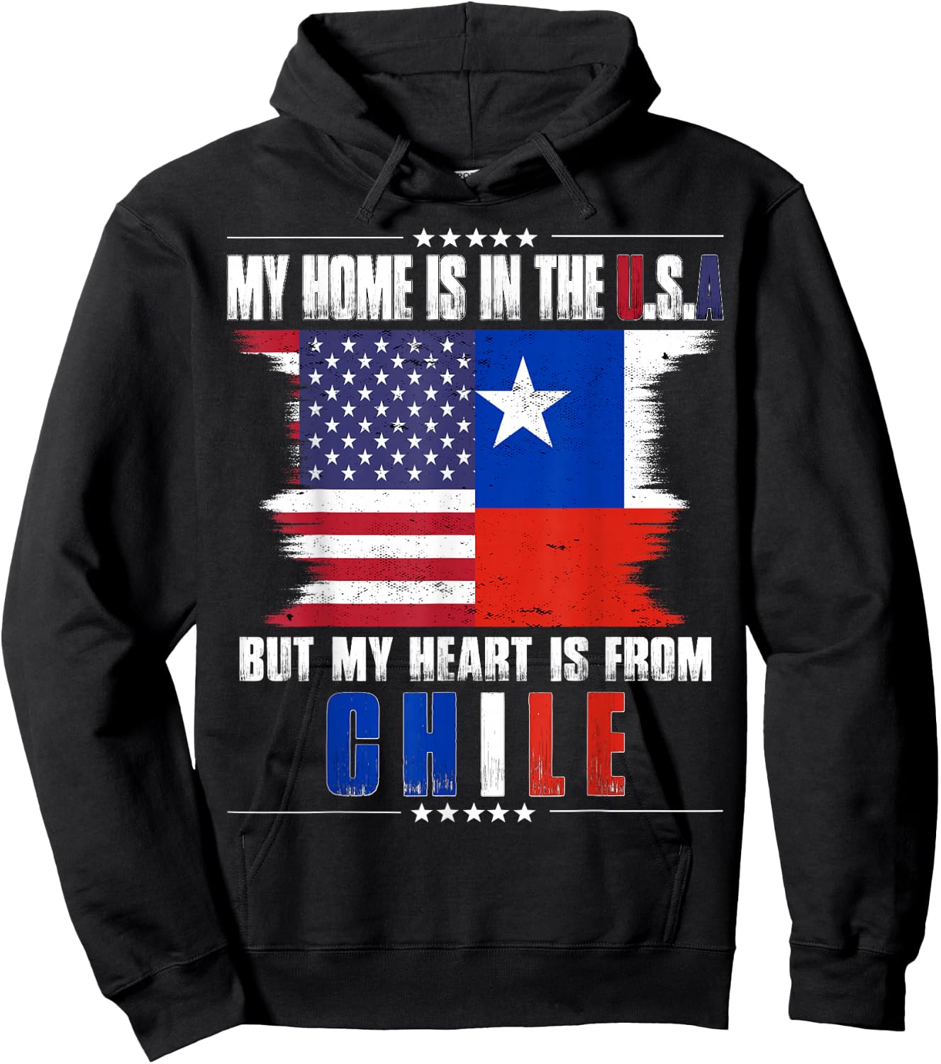 American Grown Patriot Chilean American from Chile Hoodie - Hoodie | Black