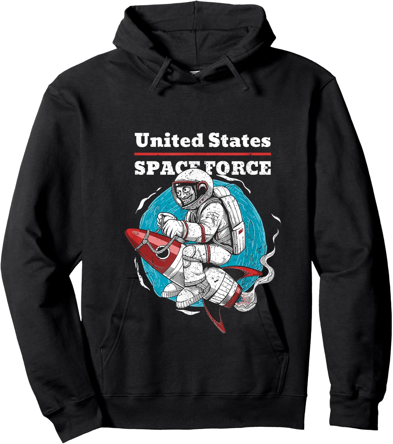 Funny United States Space Force Space Monkey Hoodie - Hoodie | Black