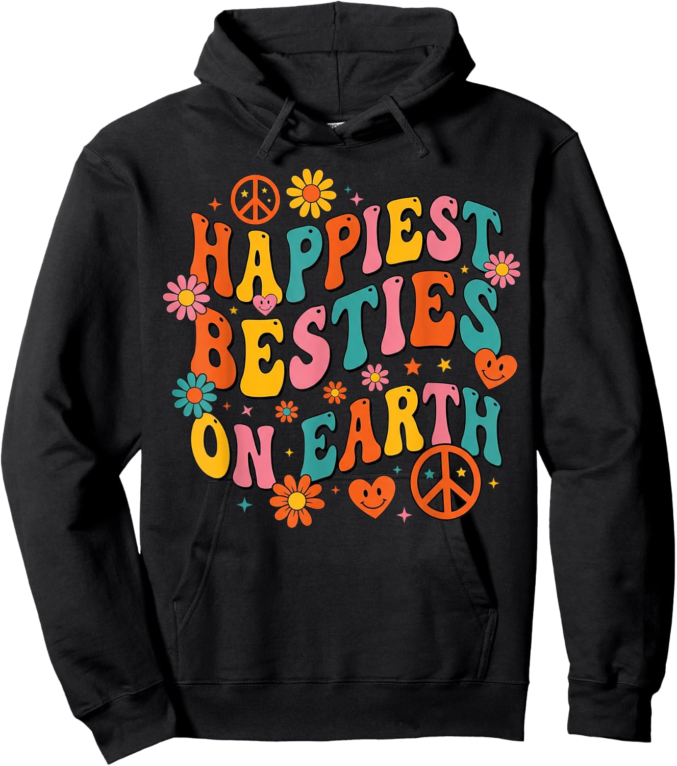 Happiest Besties On Earth Summer Beach Girls Trip Squad Hoodie - Hoodie | Black
