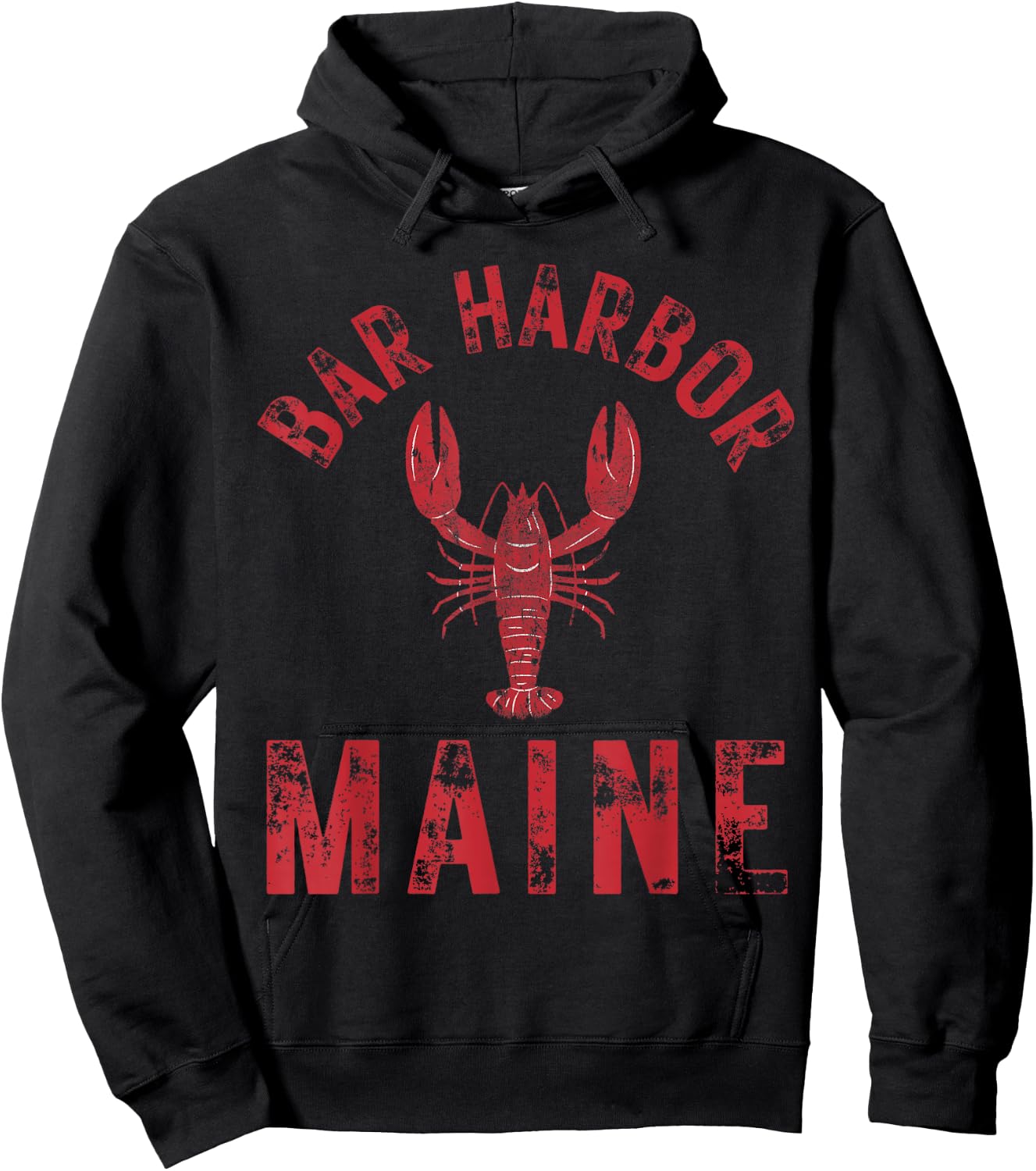 Bar Harbor Maine Lobster Travel Acadia Vintage Hoodie - Hoodie | Black