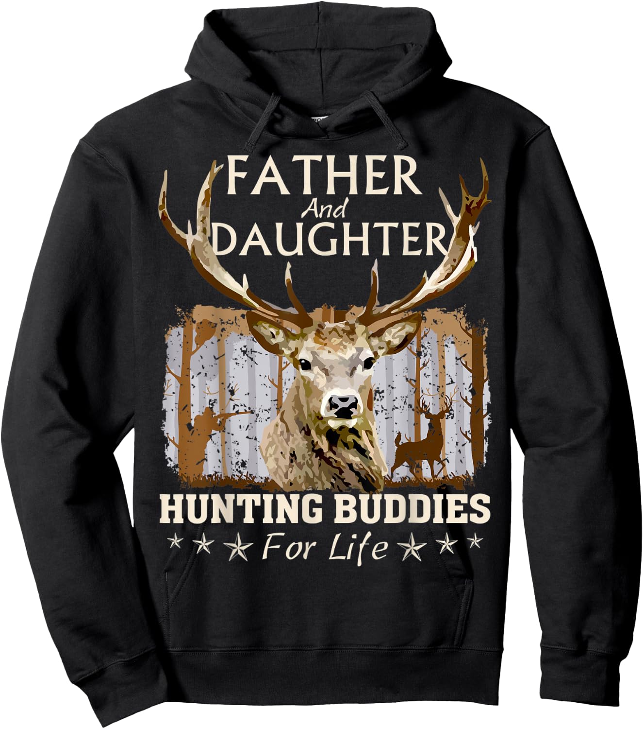 Father and Daughter Hunting Buddies Hunters Matching Hunting Hoodie - Hoodie | Black