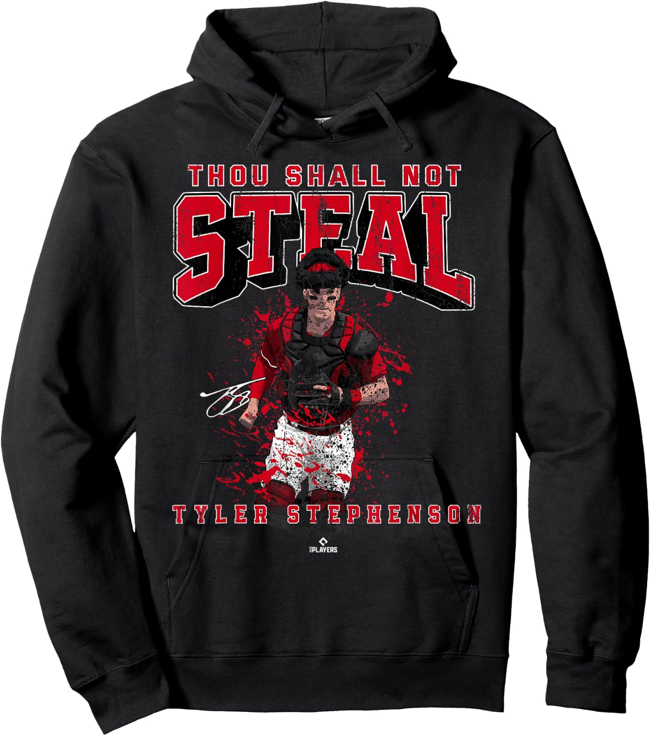 Thou Shall Not Steal Tyler Stephenson Cincinnati MLBPA Hoodie - Hoodie | Black