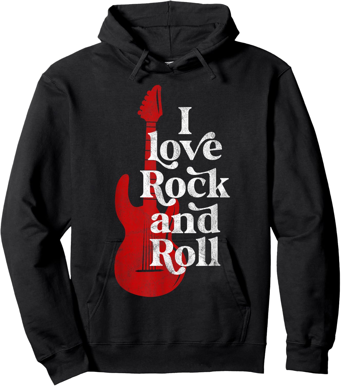 I Love Rock and roll Hoodie - Hoodie | Black